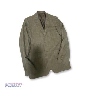 Ferragamo jacket size 52 color light brown with check detail.